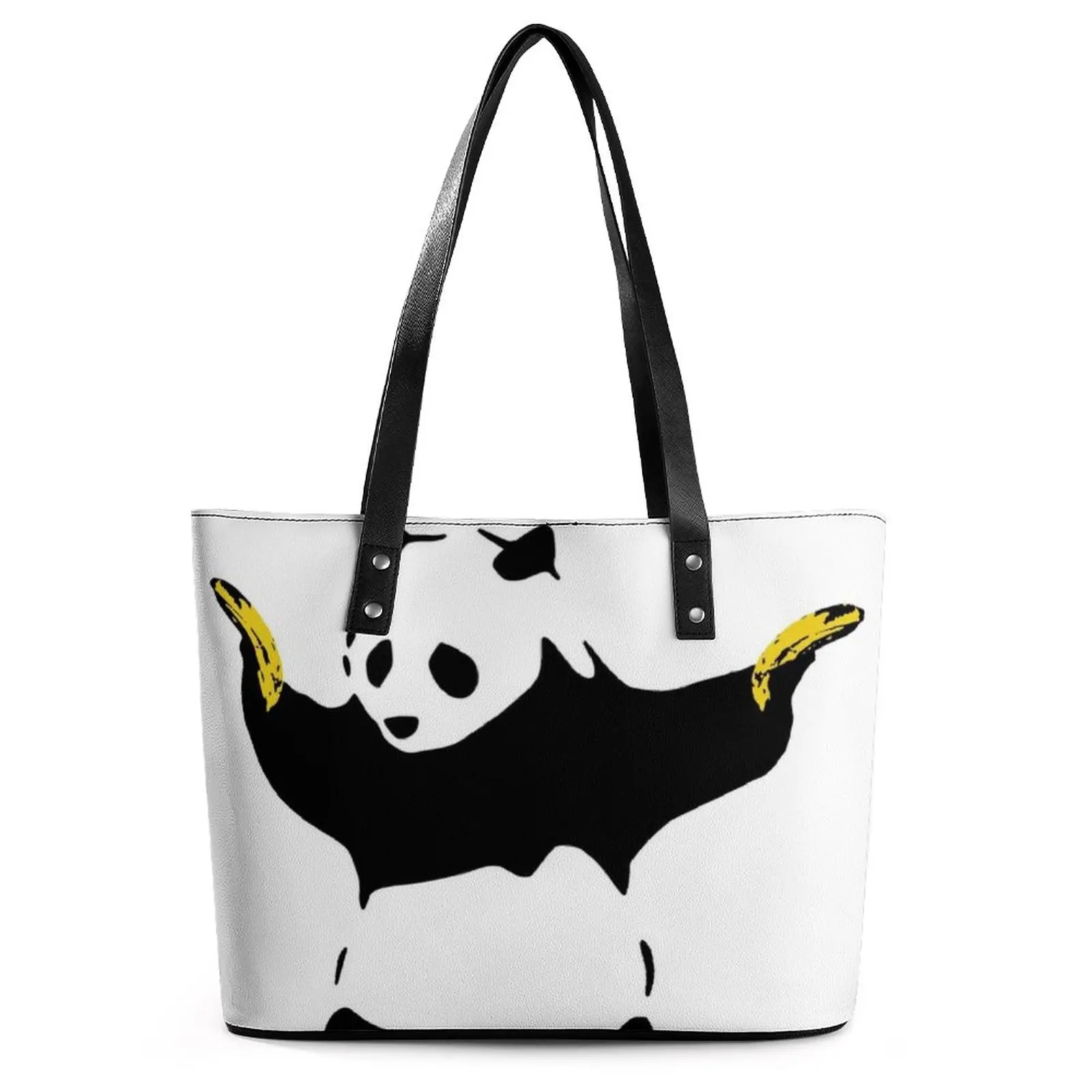 Bad Panda Stencil Handbags Banana Guns Belt Tote Bag Streetwear PU Leather Shoulder Bag Women Business Print Beach Bags
Bad Panda Stencil Handbags Banana Guns Belt Tote Bag Streetwear PU Leather Shoulder Bag Women Business Print Beach Bags