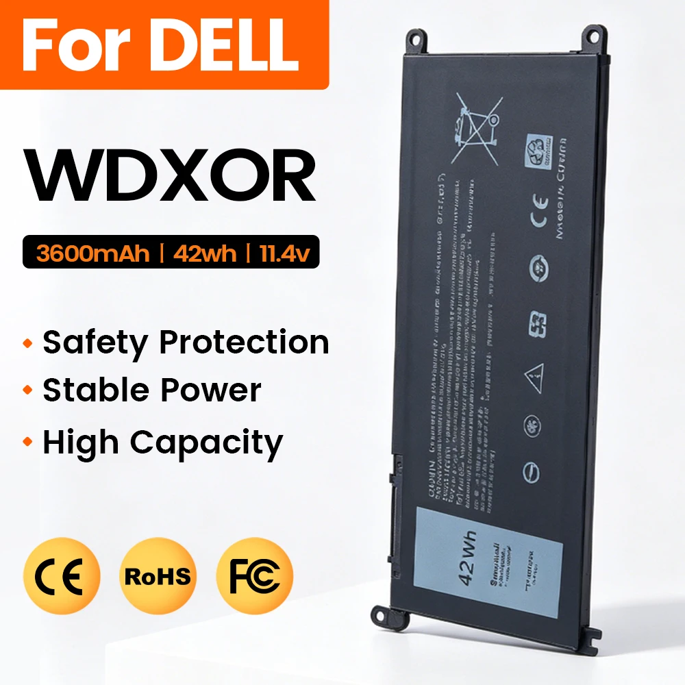 WDX0R WDXOR Laptop Battery for Dell Inspiron 13 5368 5378 5379 7368 7378 14 7460 7472 5488 15 3583 5567 5568 17 5765 5767 42Wh
WDX0R WDXOR Laptop Battery for Dell Inspiron 13 5368 5378 5379 7368 7378 14 7460 7472 5488 15 3583 5567 5568 17 5765 5767 42Wh