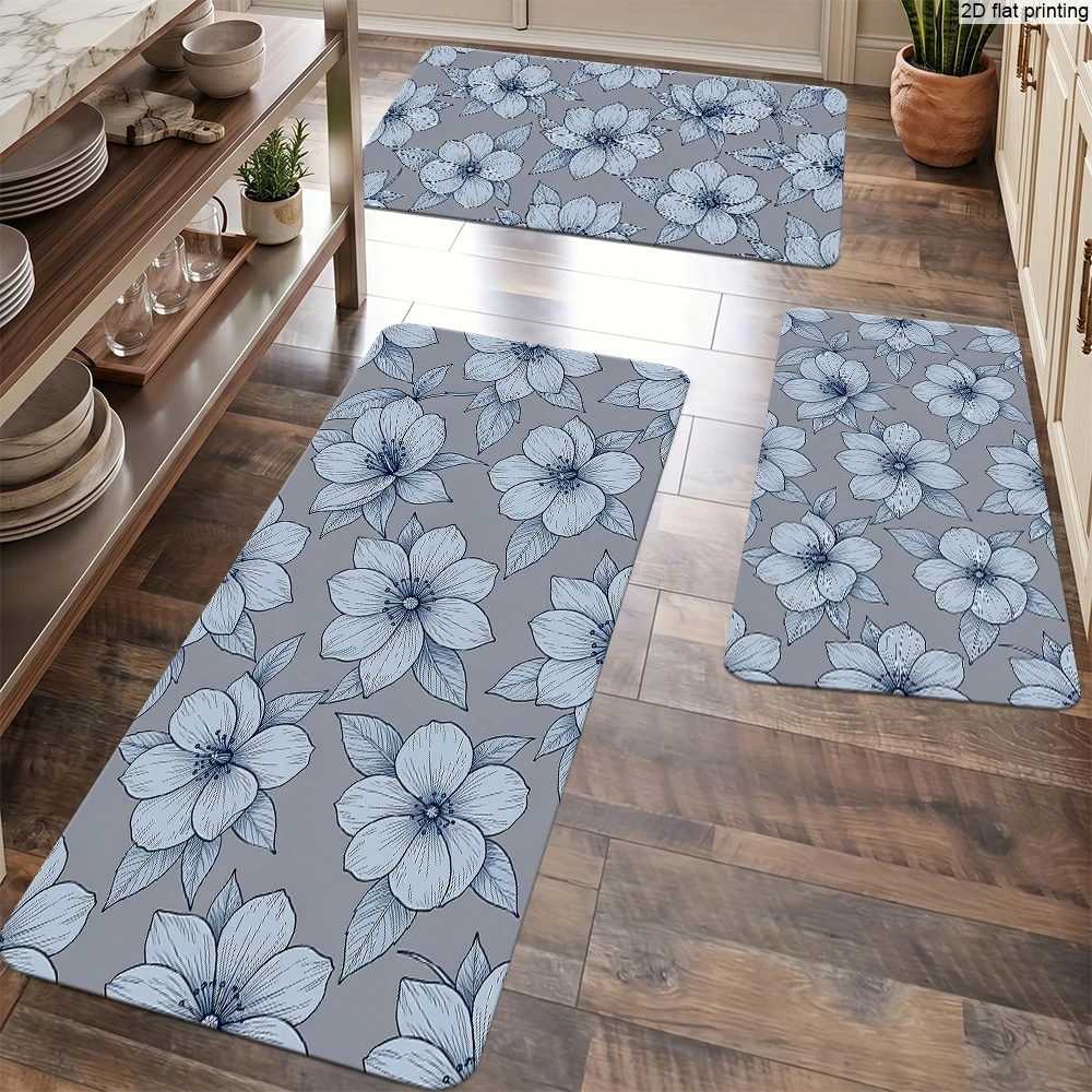 2D Flat Printed Light Blue Floral Rug, Available in Multiple Sizes, Suitable for Home Kitchen, Entryway, Bedroom, Living Room, Bedside, Non-Slip Floor Mat, Simple Printed Stain-Resistant Entryway Non-Slip Mat, Living Room Bedroom Bedside Non-Slip Rug
2D Flat Printed Light Blue Floral Rug, Available in Multiple Sizes, Suitable for Home Kitchen, Entryway, Bedroom, Living Room, Bedside, Non-Slip Floor Mat, Simple Printed Stain-Resistant Entryway Non-Slip Mat, Living Room Bedroom Bedside Non-Slip Rug