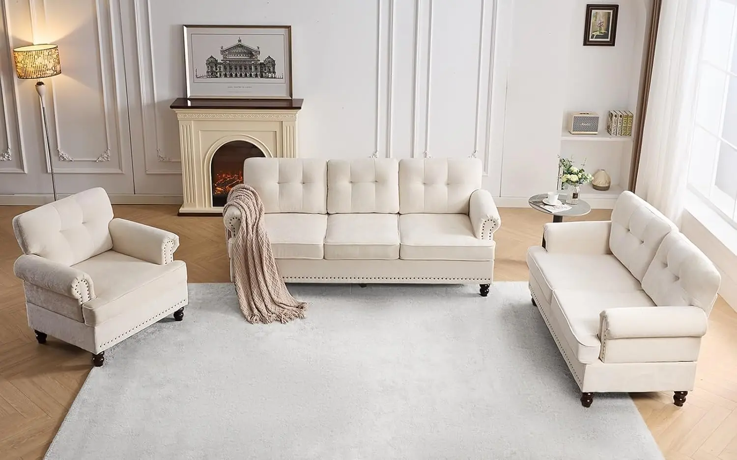 Tufted Sofa Set for Living Room, Including 3 Seater Couch, Loveseat Sofa, and Living Room Chairs
Tufted Sofa Set for Living Room, Including 3 Seater Couch, Loveseat Sofa, and Living Room Chairs