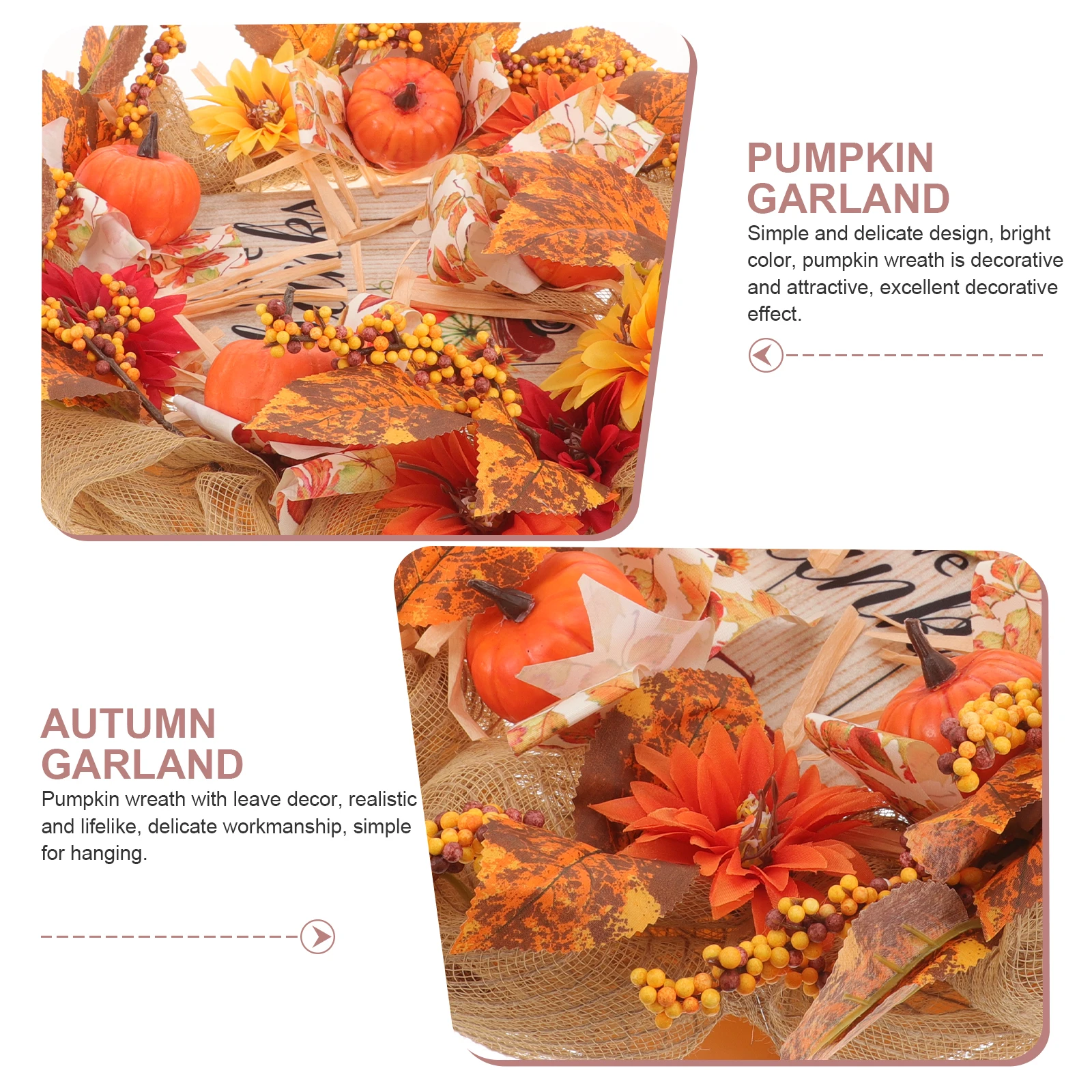 Pumpkin Wreath Fall Thanksgiving Decoration Halloween Door Hanging Bright Color Plastic Long Term Use Wall Decor
Pumpkin Wreath Fall Thanksgiving Decoration Halloween Door Hanging Bright Color Plastic Long Term Use Wall Decor