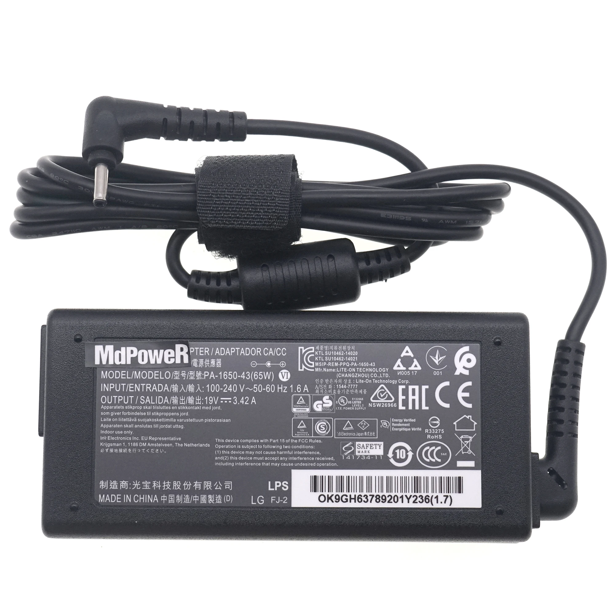 19V 3.42A For LG Gram 15Z970 14Z980C 17Z970 13Z990 AC Adapter Charger WA-48B19FS PA-1650-43 DA-48F19 Power Supply 3.0*1.1mm
19V 3.42A For LG Gram 15Z970 14Z980C 17Z970 13Z990 AC Adapter Charger WA-48B19FS PA-1650-43 DA-48F19 Power Supply 3.0*1.1mm