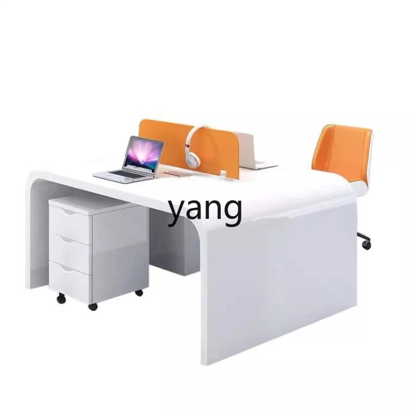 LH simple modern white paint staff screen office card space table and chair combination
LH simple modern white paint staff screen office card space table and chair combination