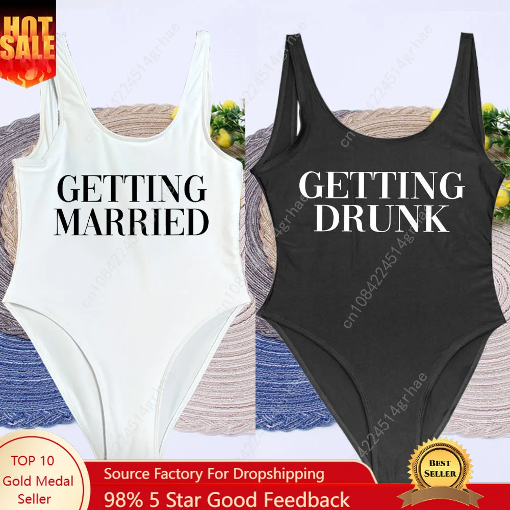 Getting Married White Bride Swimsuits Women One Piece Wedding Bathing Suits Team Bridesmaid EVJF Bachelorette Hen Party Swimwear 
Getting Married White Bride Swimsuits Women One Piece Wedding Bathing Suits Team Bridesmaid EVJF Bachelorette Hen Party Swimwear