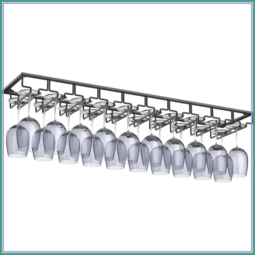 Large Wine Glass Rack Under Cabinet, 10 Row Stemware Hanger, Metal Goblet Holder for Bar Kitchen, Screws Included
Large Wine Glass Rack Under Cabinet, 10 Row Stemware Hanger, Metal Goblet Holder for Bar Kitchen, Screws Included