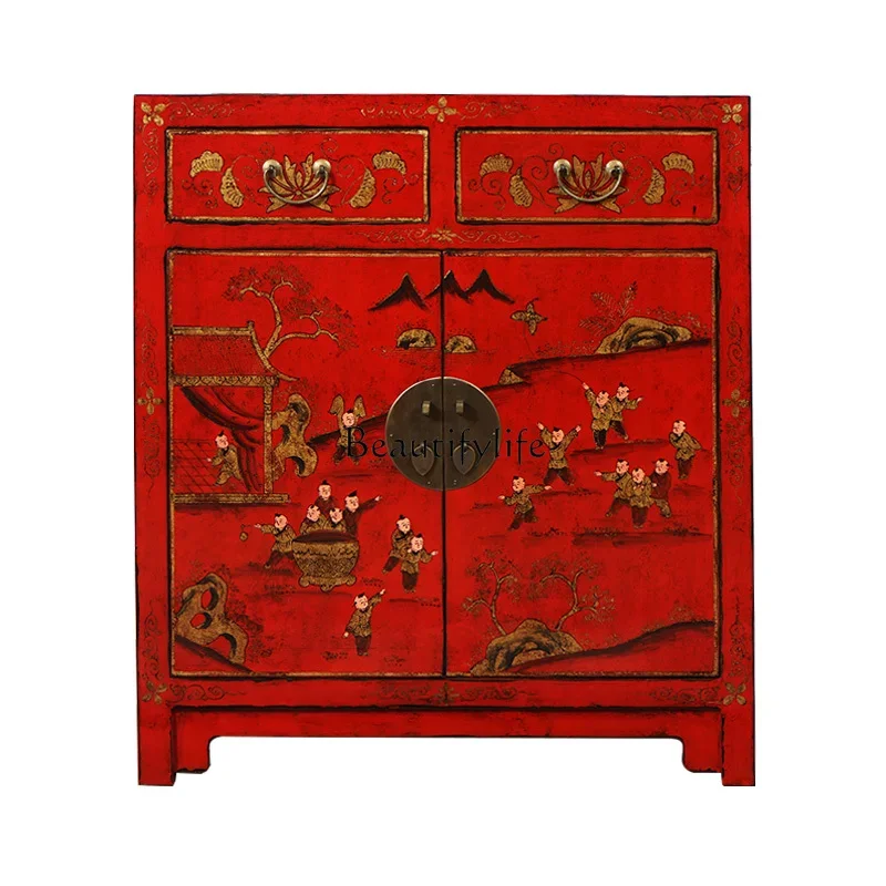 13New Chinese-style painted gold-painted solid wood shoe cabinet Classical Ming and Qing storage entrance foyer cabinet
13New Chinese-style painted gold-painted solid wood shoe cabinet Classical Ming and Qing storage entrance foyer cabinet