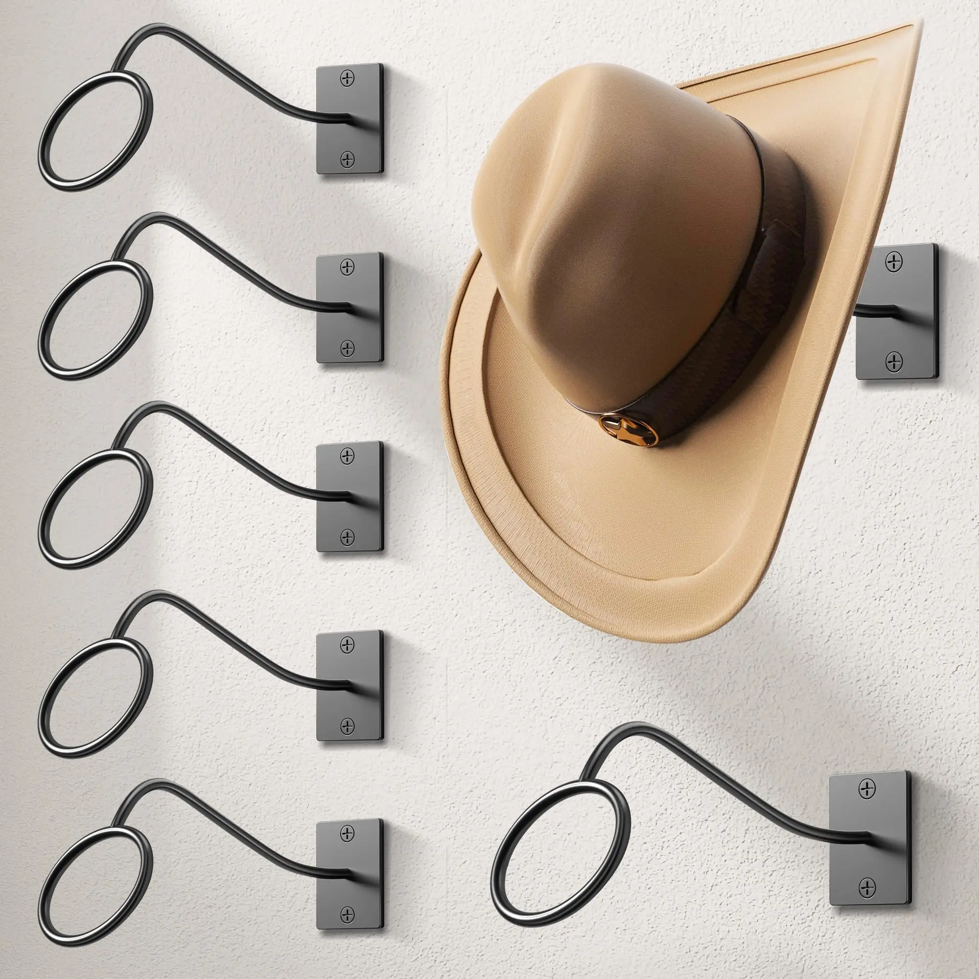 Wall-Mounted Metal Cowboy Hat Holders, 12-Pack Rustic Western Organizer For Fedora, Sun Hats, Wide Brim & Baseball Caps
Wall-Mounted Metal Cowboy Hat Holders, 12-Pack Rustic Western Organizer For Fedora, Sun Hats, Wide Brim & Baseball Caps