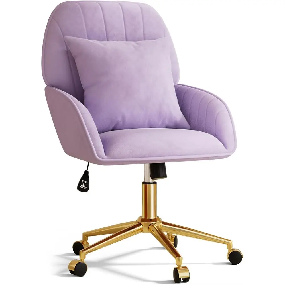 Elegant Swivel Desk Chair with Adjustable Wheels, Plush Velvet Vanity Chair with Back Support and Pillow, Comfortable Ergonomic
Elegant Swivel Desk Chair with Adjustable Wheels, Plush Velvet Vanity Chair with Back Support and Pillow, Comfortable Ergonomic