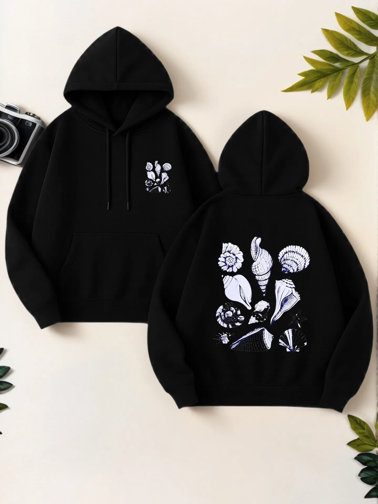 Seashell Graphic Print Essential Hoodie, Aesthetic Casual Style, Soft Fabric, Casual Everyday Wear, For Teens
Seashell Graphic Print Essential Hoodie, Aesthetic Casual Style, Soft Fabric, Casual Everyday Wear, For Teens