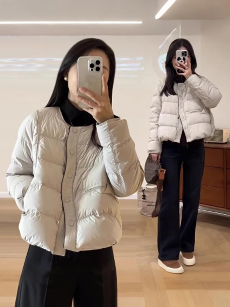Slimming Effect Korean Style round Neck Short Coat Bread Design Sensation Quality Fashionable Women's Winter Outerwear
Slimming Effect Korean Style round Neck Short Coat Bread Design Sensation Quality Fashionable Women's Winter Outerwear