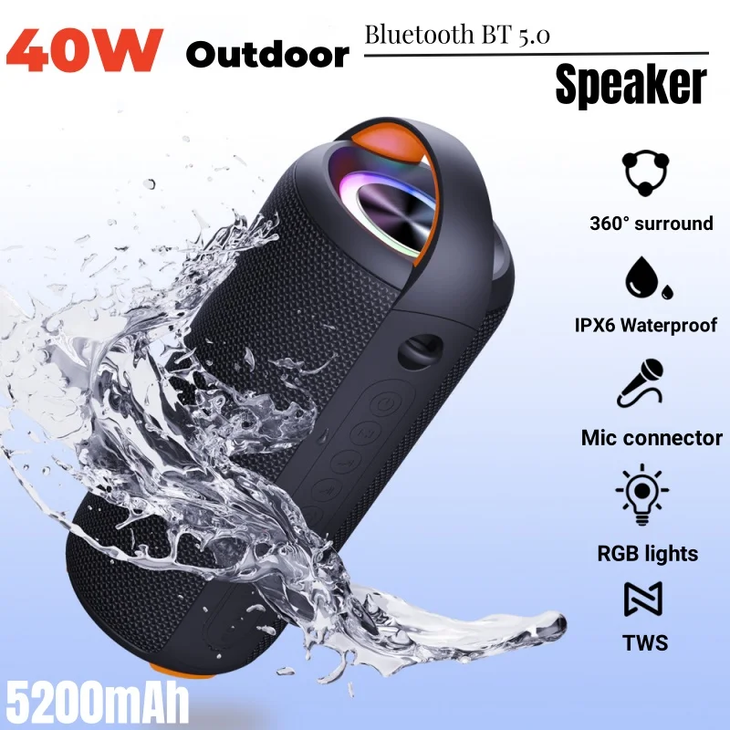 TWS Powerful Super Bass Subwoofer Portable Caixa De Som Bluetooth Speakers IPX 6 Camping Sound Box Outdoor Karaoke Sound Column
TWS Powerful Super Bass Subwoofer Portable Caixa De Som Bluetooth Speakers IPX 6 Camping Sound Box Outdoor Karaoke Sound Column