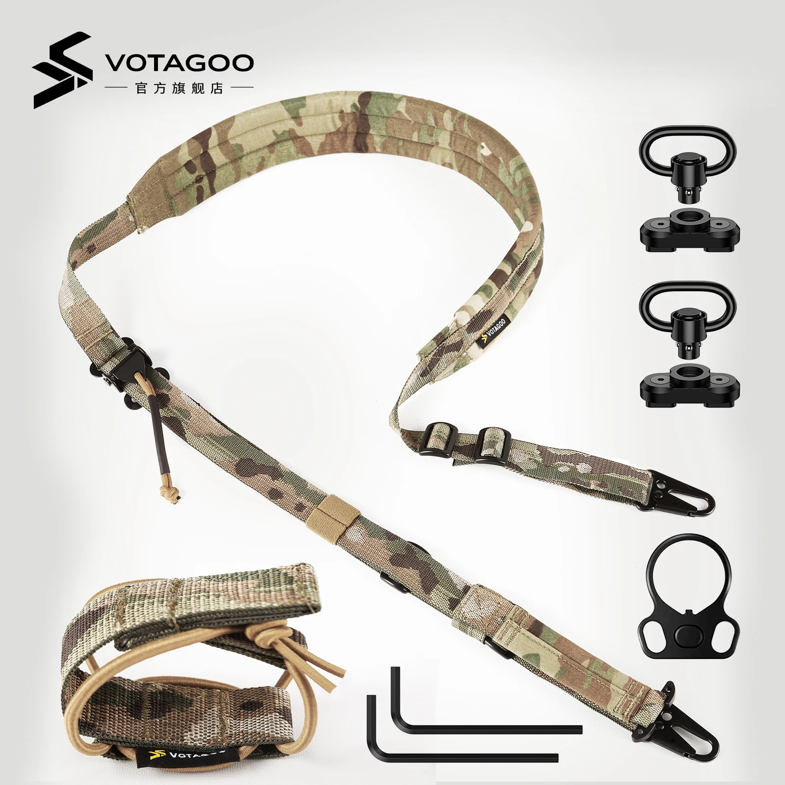 VOTAGOO QD Sling 2-point Sling With Quick Adjustment Gun Strap And HK Hook Soft Shoulder Pad Sling, Used For Hunting Tactical
VOTAGOO QD Sling 2-point Sling With Quick Adjustment Gun Strap And HK Hook Soft Shoulder Pad Sling, Used For Hunting Tactical