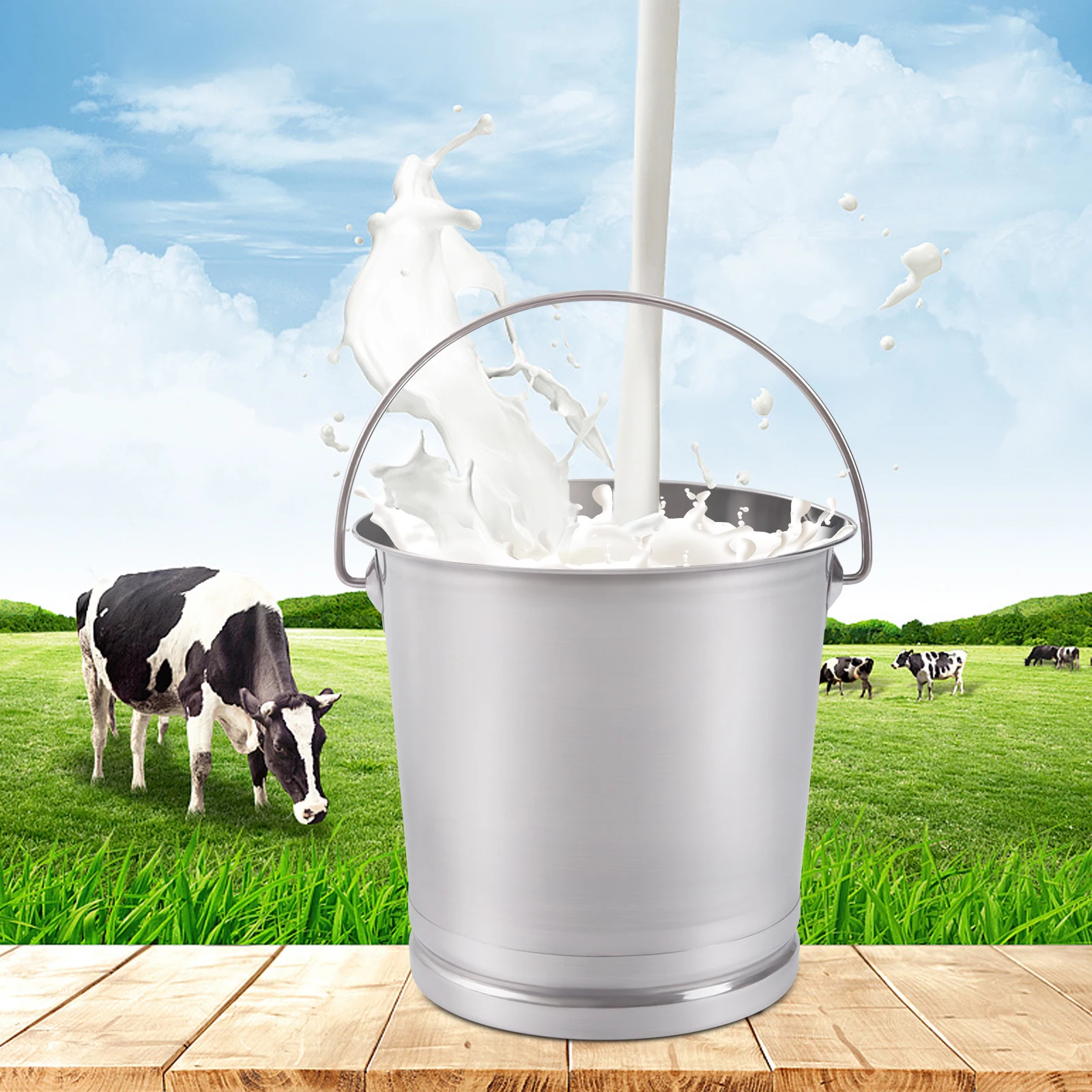 Milk Bucket Cabinet Practical Premium Stainless Steel Pail Beer Ranch Milking Pasture Ice with Lid Liquid Holder
Milk Bucket Cabinet Practical Premium Stainless Steel Pail Beer Ranch Milking Pasture Ice with Lid Liquid Holder
