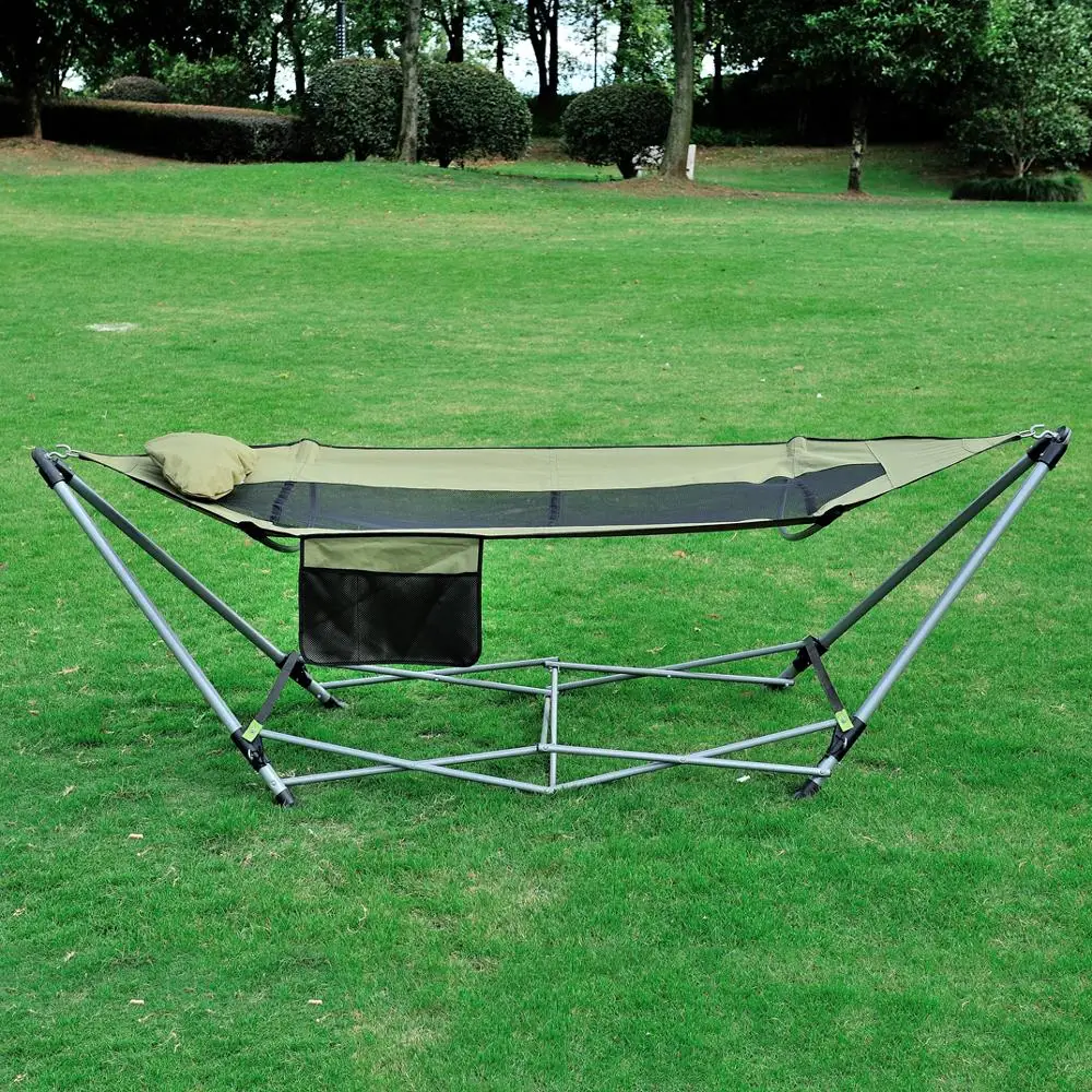 Modern Portable Steel Outdoor Mesh Bag Single Hammock with Mosquito Net
Modern Portable Steel Outdoor Mesh Bag Single Hammock with Mosquito Net