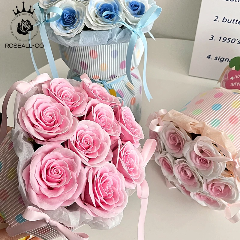 Fashionable Dopamine Colored Round Dot Fabric Bouquet Soap Rose Decoration Valentine's Day Goddess Day Gift For Girlfriend
Fashionable Dopamine Colored Round Dot Fabric Bouquet Soap Rose Decoration Valentine's Day Goddess Day Gift For Girlfriend