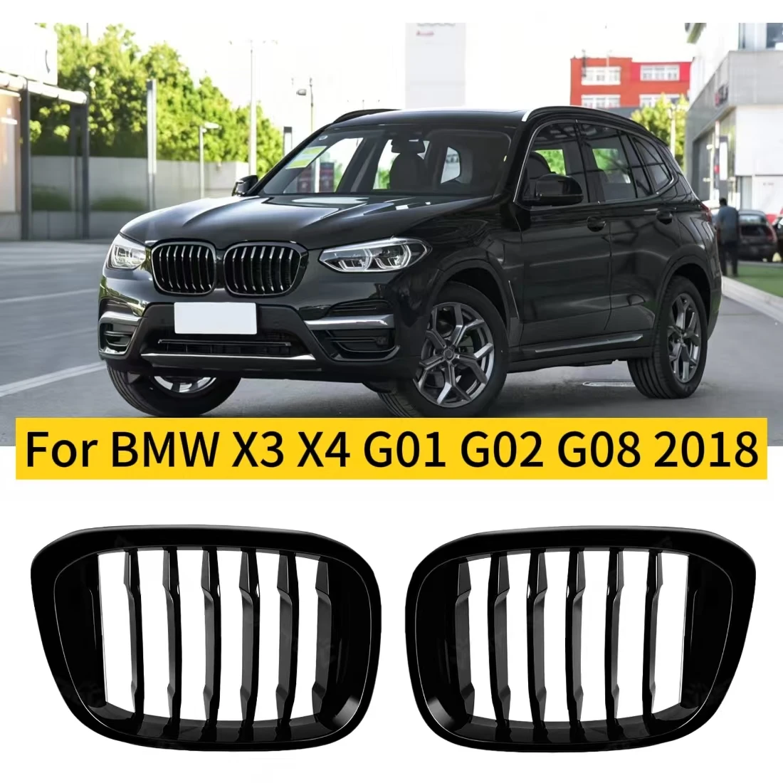 Glossy Black Front Bumper Grilles For BMW X3 X3M G01 X4 G02 2018-2020 Front Kidney Grill Single Double Line Style Center Grille
Glossy Black Front Bumper Grilles For BMW X3 X3M G01 X4 G02 2018-2020 Front Kidney Grill Single Double Line Style Center Grille