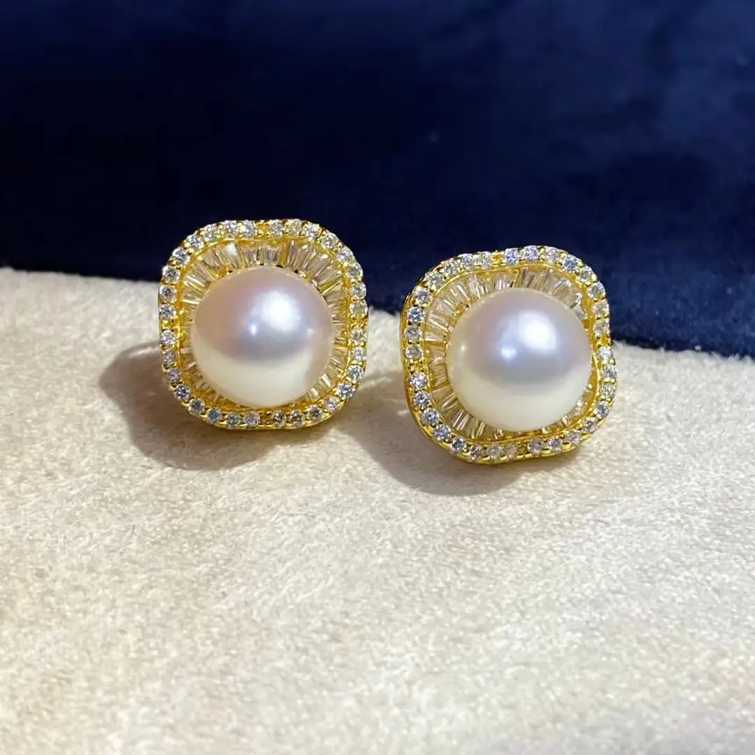 S925 Sterling Silver Stud Earrings Mount Findings Settings Base Mounting Parts Accessory for 7-8mm Pearls
S925 Sterling Silver Stud Earrings Mount Findings Settings Base Mounting Parts Accessory for 7-8mm Pearls