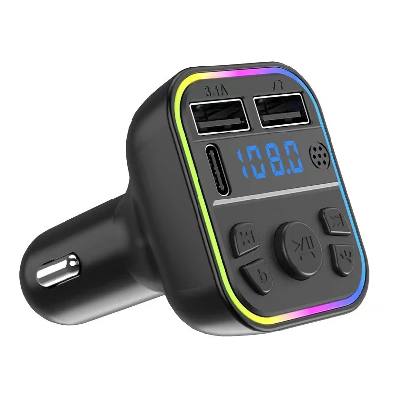 Dual USB-C Car Charger With FM Transmitter, Bluetooth 5.0, MP3 Player, RGB Ambient Light, Hands-Free Calling, And TF/USB Support
Dual USB-C Car Charger With FM Transmitter, Bluetooth 5.0, MP3 Player, RGB Ambient Light, Hands-Free Calling, And TF/USB Support