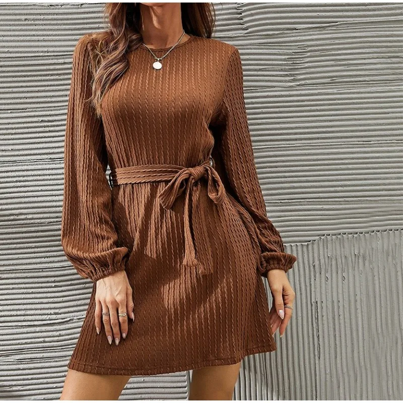 2026 Autumn and Winter New Women's Clothing Belt Long-sleeved Twist Knitted Dress Bubble Sleeve Casual Dress
2026 Autumn and Winter New Women's Clothing Belt Long-sleeved Twist Knitted Dress Bubble Sleeve Casual Dress