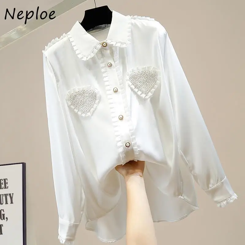 Neploe Women Heavy Lovely Ruched Fungus Blouses Patchwork Sweet Peter Pan Collar Irregular Shirt Satin Beading Casual Soft Blusa
Neploe Women Heavy Lovely Ruched Fungus Blouses Patchwork Sweet Peter Pan Collar Irregular Shirt Satin Beading Casual Soft Blusa