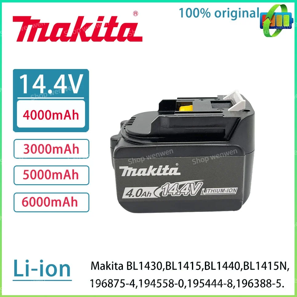 Makita 14.4V 4.0AH 6.0AH Rechargeable Lithium-ion Battery LED Indicator for BL1430 BL1415 BL1440 196875-4 194558-0 195444-8
Makita 14.4V 4.0AH 6.0AH Rechargeable Lithium-ion Battery LED Indicator for BL1430 BL1415 BL1440 196875-4 194558-0 195444-8