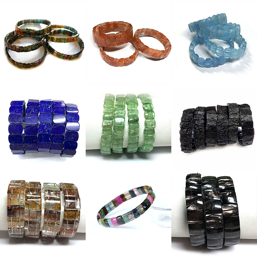 Veemake Natural Aquamarine Tourmaline Lazuli Black Tektite Phantom Crystal Orange Gold Sunstone Bracelets Flat Rectangle Beads
Veemake Natural Aquamarine Tourmaline Lazuli Black Tektite Phantom Crystal Orange Gold Sunstone Bracelets Flat Rectangle Beads