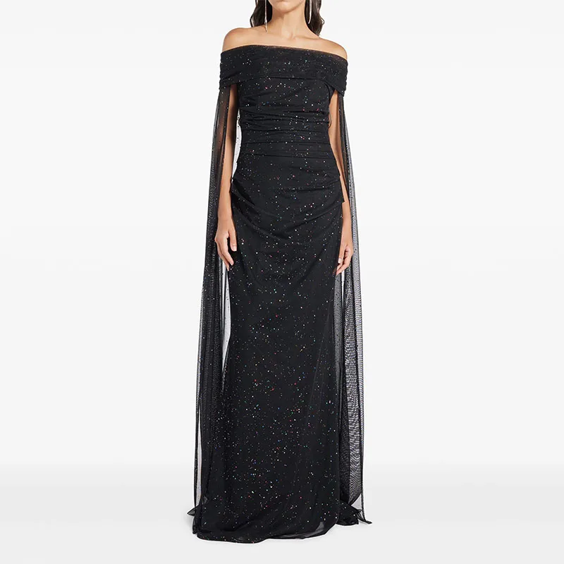 Black A-line Women Evening Dresses Off The Shoulder Sequins Pleat Floor-Length Graduation Prom Gowns for Birthday Party Dress
Black A-line Women Evening Dresses Off The Shoulder Sequins Pleat Floor-Length Graduation Prom Gowns for Birthday Party Dress
