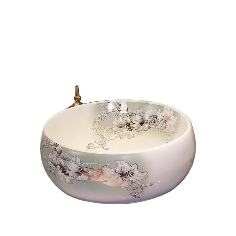 *On-platform basin Round wash basin Bathroom basin European-style household Ceramic art
*On-platform basin Round wash basin Bathroom basin European-style household Ceramic art