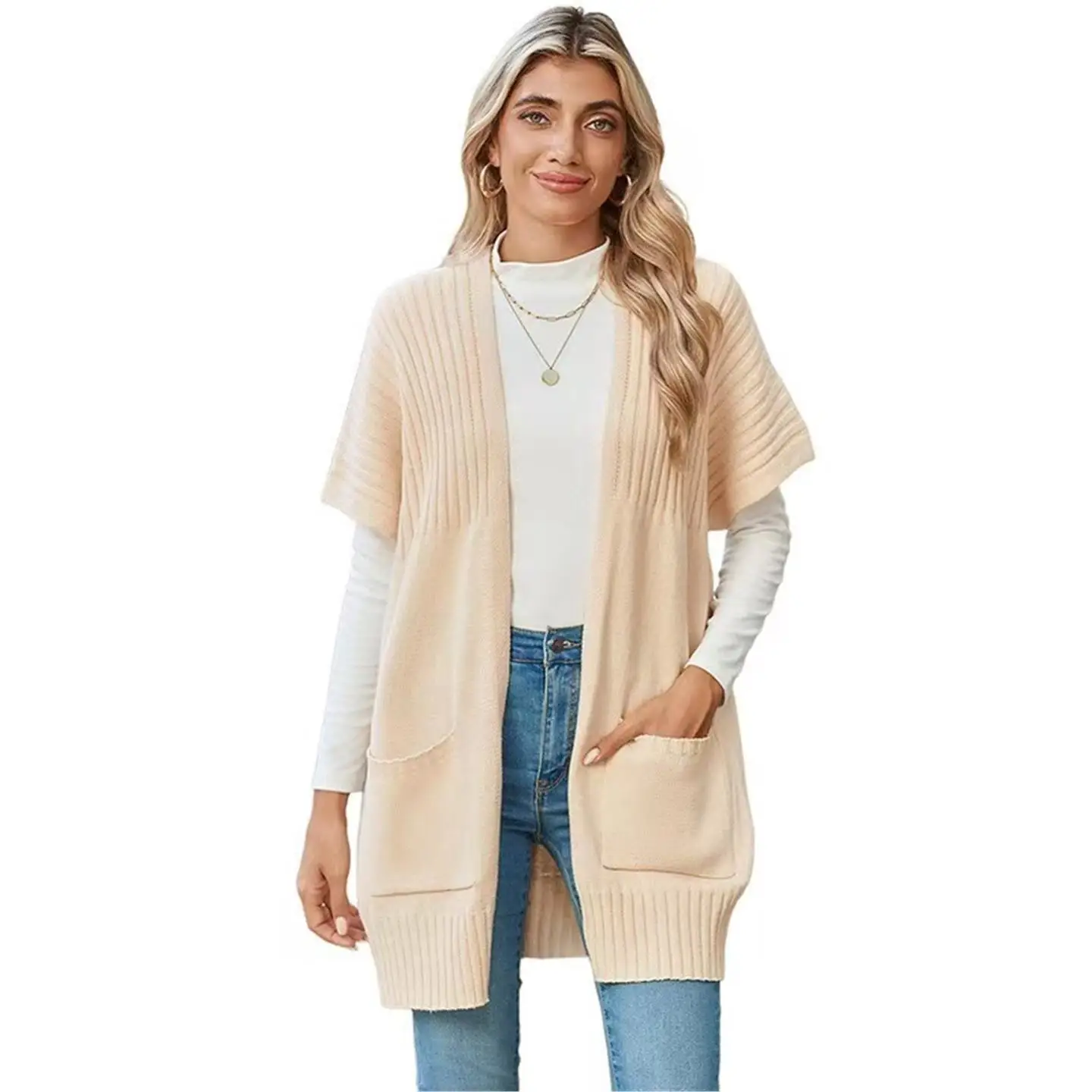 Comfortable Knitted Cardigan Women's Sweater Open-irt Sle Casual Long Sve Mid-Length Single Piece Pure Color Autumn 2025
Comfortable Knitted Cardigan Women's Sweater Open-irt Sle Casual Long Sve Mid-Length Single Piece Pure Color Autumn 2025