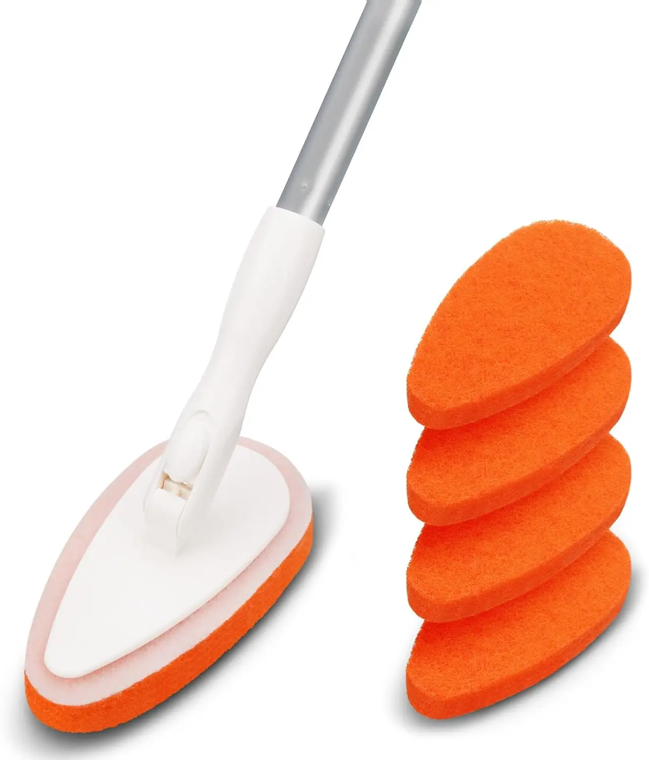 Bathtub Scrubber with 51-Inch Adjustable Handle, 5 Non-Scratch Pads for Shower Tile Bathroom Floor Cleaning
Bathtub Scrubber with 51-Inch Adjustable Handle, 5 Non-Scratch Pads for Shower Tile Bathroom Floor Cleaning