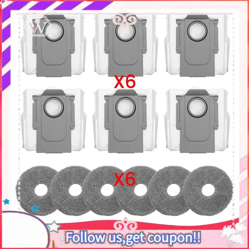 A50F-Mop Cloths Dust Bag Kits For Roborock Saros Z70 Vacuum Cleaner Parts 6 Mop Cloths 6 Dust Bags
A50F-Mop Cloths Dust Bag Kits For Roborock Saros Z70 Vacuum Cleaner Parts 6 Mop Cloths 6 Dust Bags