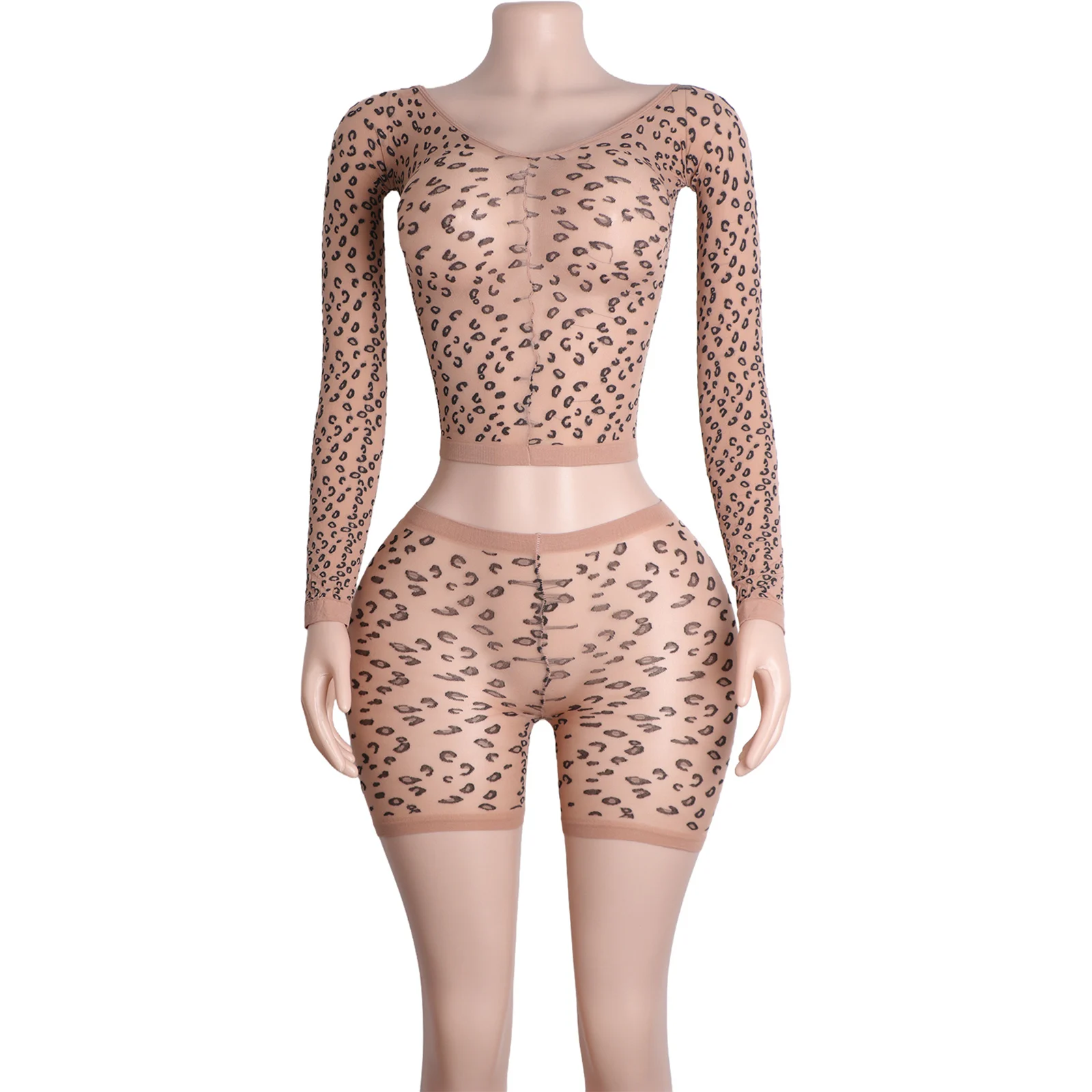 Leopard Print Summer Two-Piece Set Short Sleeve Crop Top with High Waist Shorts for Clubwear Exotic Dancewear Nightclub Outfit
Leopard Print Summer Two-Piece Set Short Sleeve Crop Top with High Waist Shorts for Clubwear Exotic Dancewear Nightclub Outfit