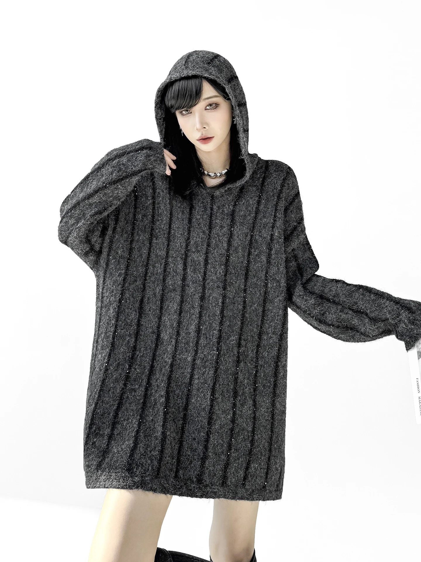 Retro Striped Hoodie Women's Loose Oversize Knitted Sweater Spring Casual Comfortable Long Sleeve Mid-Length Body Heat-Keeping
Retro Striped Hoodie Women's Loose Oversize Knitted Sweater Spring Casual Comfortable Long Sleeve Mid-Length Body Heat-Keeping