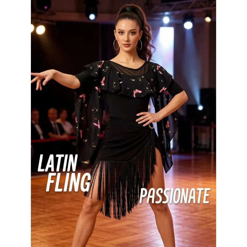 Women M-3XL Butterfly Print Mesh Latin Dance Top Mid Sleeve Round Neck Modern Ballroom Tango Practice Leotard Regular Fit Wear
Women M-3XL Butterfly Print Mesh Latin Dance Top Mid Sleeve Round Neck Modern Ballroom Tango Practice Leotard Regular Fit Wear