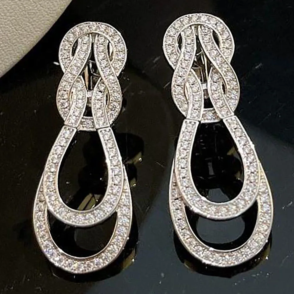 Custom Solid 14K White Gold Drop Earrings Women Ribbon Wedding Anniversary Engagement Party Moissanite Diamond Push Earring Back
Custom Solid 14K White Gold Drop Earrings Women Ribbon Wedding Anniversary Engagement Party Moissanite Diamond Push Earring Back