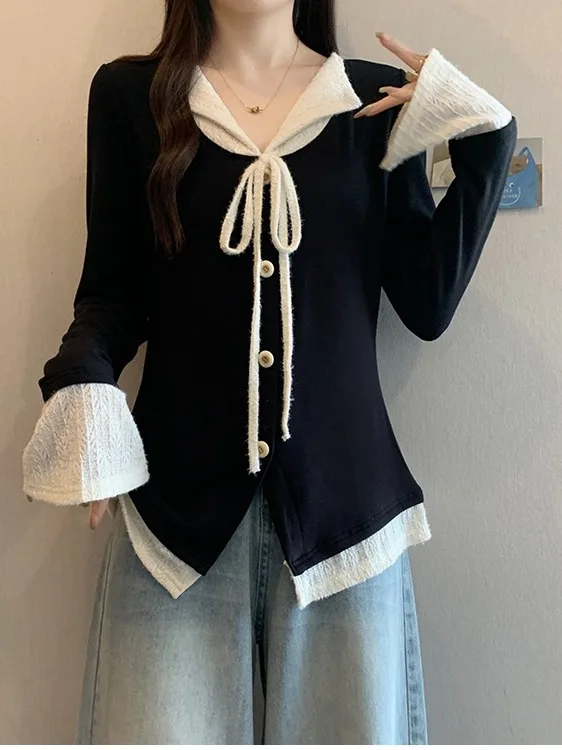 plus Size Women's Faux Two-Piece Flattering Color Block Fleece Lined Warm Top Slimming Versatile Autumn Winter Fashion
plus Size Women's Faux Two-Piece Flattering Color Block Fleece Lined Warm Top Slimming Versatile Autumn Winter Fashion