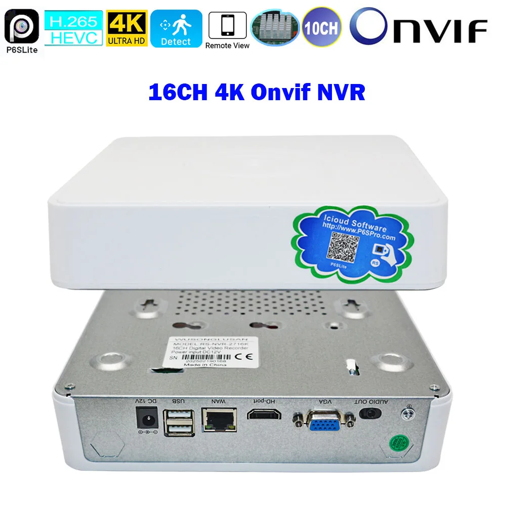 CCTV Nvr 16 channels 4K Network Video IP Recorder Support Onvif P2P For 8MP 5MP 4MP 1080P 720P Video Surveillance Camera
CCTV Nvr 16 channels 4K Network Video IP Recorder Support Onvif P2P For 8MP 5MP 4MP 1080P 720P Video Surveillance Camera