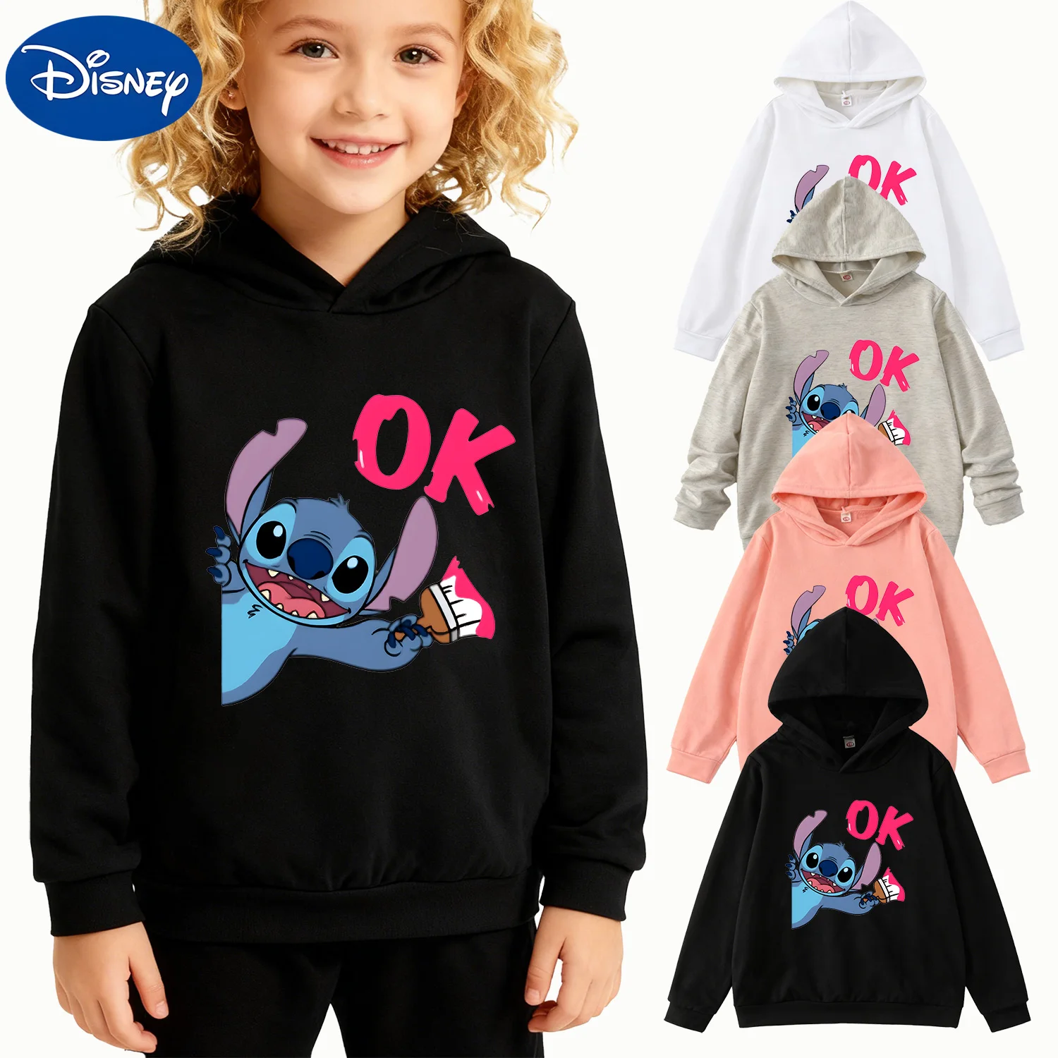 Kids Disney Lilo & Stitch "OK" Graphic Hoodie, Black Long Sleeve Pullover
Kids Disney Lilo & Stitch "OK" Graphic Hoodie, Black Long Sleeve Pullover