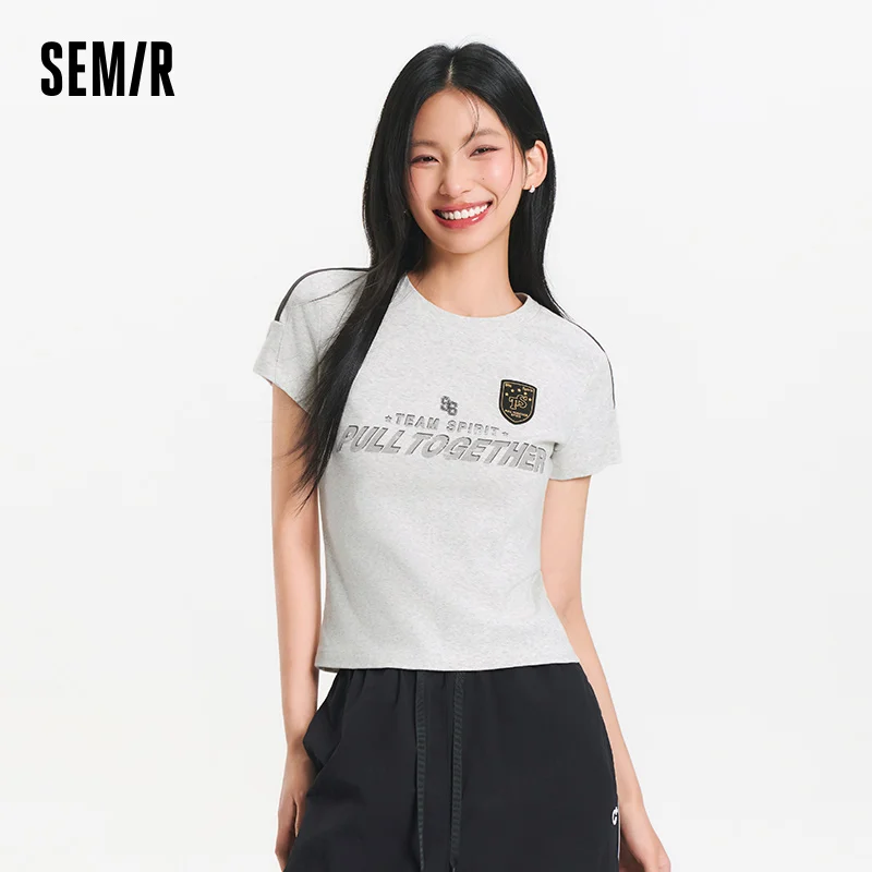 Женская футболка Semir с коротким рукавом, короткий стиль, приталенный крой с буквами, новинка 2025, летний стиль, топ с обычными плечами в спортивном стиле
Женская футболка Semir с коротким рукавом, короткий стиль, приталенный крой с буквами, новинка 2025, летний стиль, топ с обычными плечами в спортивном стиле
