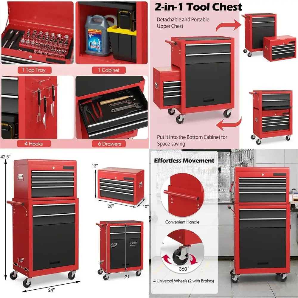 Двойногофункционального шкафа на колесиках для организации гаража и ящика для инструментов
Двойногофункционального шкафа на колесиках для организации гаража и ящика для инструментов