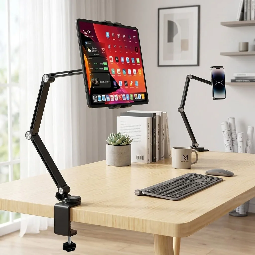 Magnetic Foldable Desk Arm Stand, 360° Rotation Phone Tablet Holder, Space-Saving Clamp Mount for Home Bedside Office Daily Use
Magnetic Foldable Desk Arm Stand, 360° Rotation Phone Tablet Holder, Space-Saving Clamp Mount for Home Bedside Office Daily Use