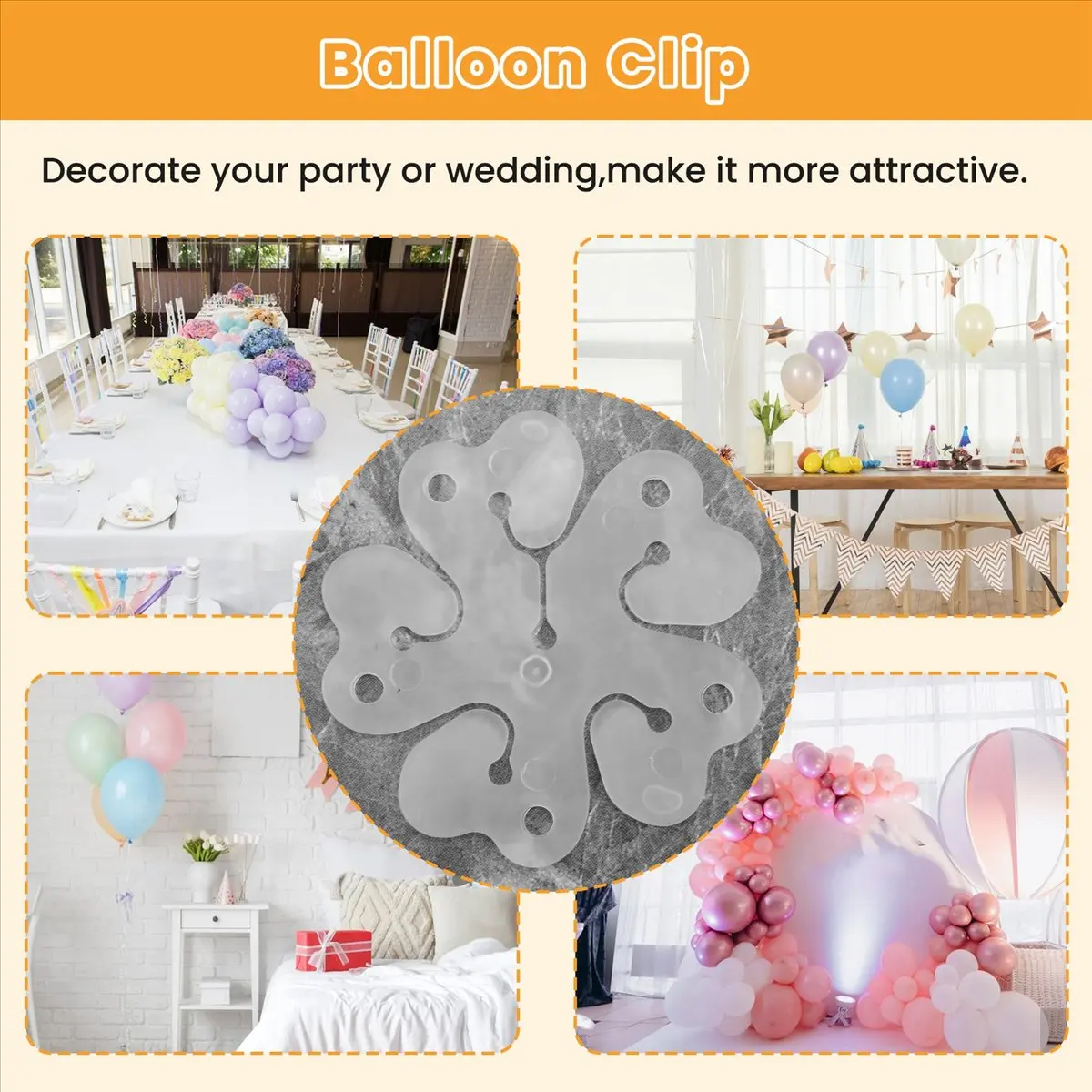 Efficient- Pack of 50 Portable Flower Shape Balloon Clips Holder for Wedding Event Decorations Birthday Party Supplies
Efficient- Pack of 50 Portable Flower Shape Balloon Clips Holder for Wedding Event Decorations Birthday Party Supplies