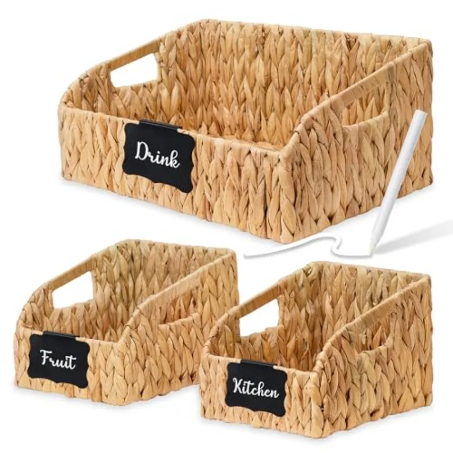 Pantry Baskets and Organizers, Large Wicker Baskets for Shelves, Handwoven Labeled Storage Basket for Organizing with Handles-
Pantry Baskets and Organizers, Large Wicker Baskets for Shelves, Handwoven Labeled Storage Basket for Organizing with Handles-