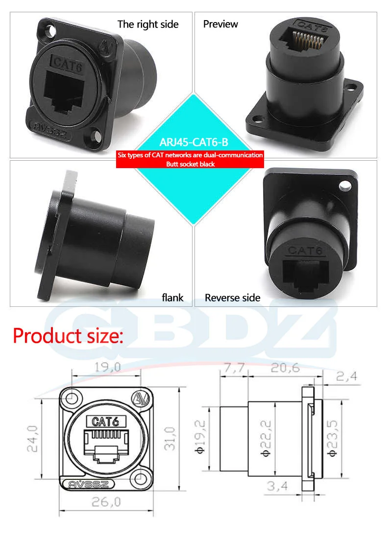RJ45 Network Connetor CAT5E CAT6 CAT6A Gigabit 10GE Round D Type Crimping Docking Base CAT3 RJ11 4 Core Telephone Socket
RJ45 Network Connetor CAT5E CAT6 CAT6A Gigabit 10GE Round D Type Crimping Docking Base CAT3 RJ11 4 Core Telephone Socket
