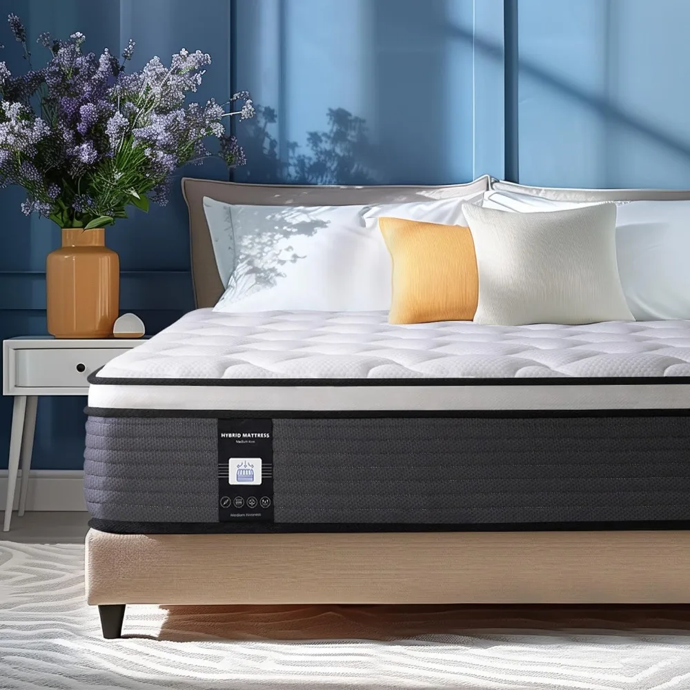 12 Inch Full Mattress, Memory Foam Hybrid Mattress, Motion Isolation Pocket Spring Mattress in a Box, Medium Firm for Pressure R
12 Inch Full Mattress, Memory Foam Hybrid Mattress, Motion Isolation Pocket Spring Mattress in a Box, Medium Firm for Pressure R