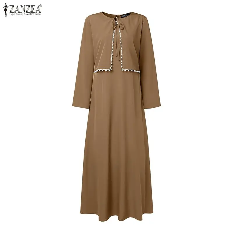 ZANZEA Women Modest Layered Design Long Dresses O-Neck Long Sleeve Pearls Abaya Islamic Hijabs Clothing Muslim Robes Femme
ZANZEA Women Modest Layered Design Long Dresses O-Neck Long Sleeve Pearls Abaya Islamic Hijabs Clothing Muslim Robes Femme