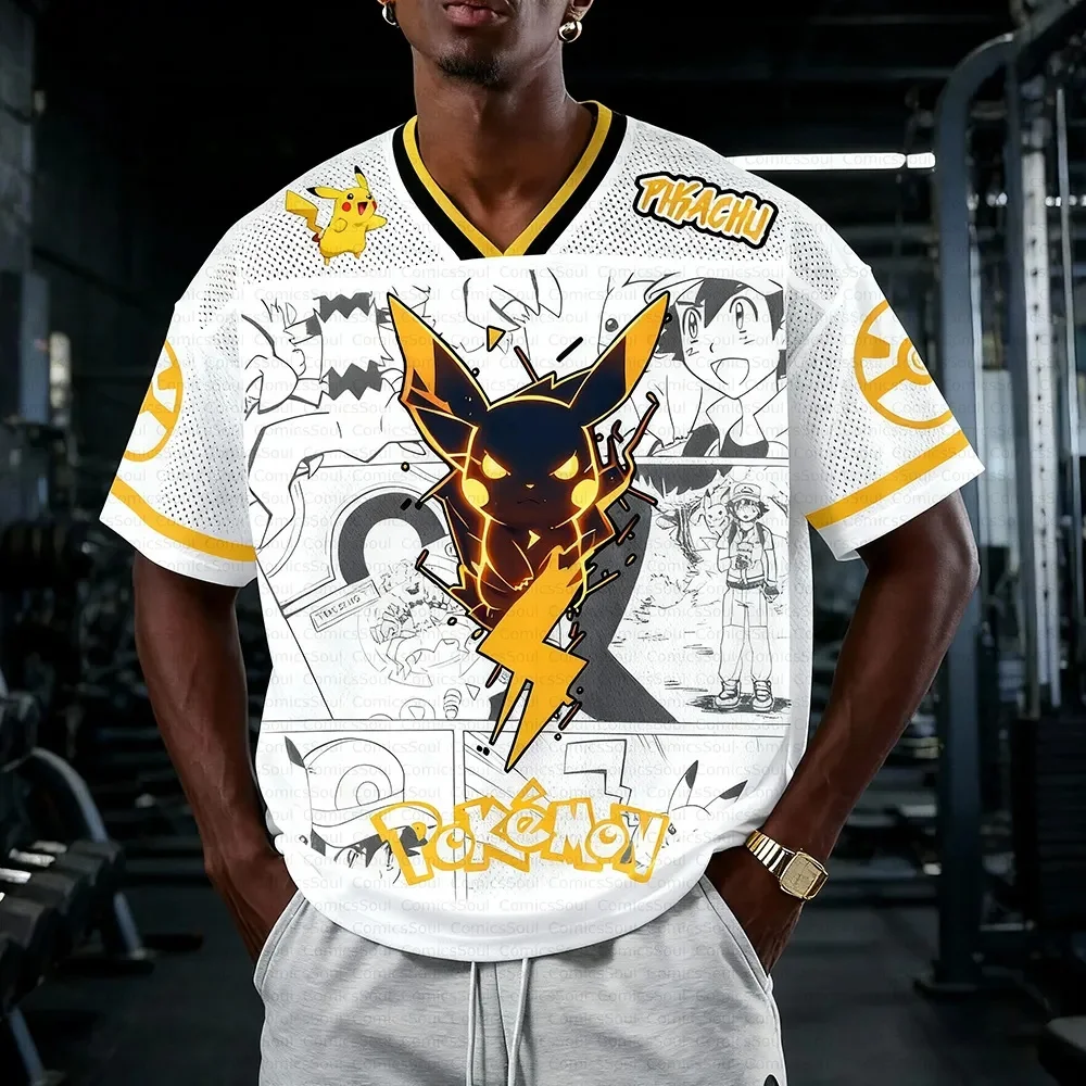 2026 Men's Pikachu Jersey Winking Face Graphic Lightning Bolt Logo Short Sleeve Pokémon Anime Oversized Streetwear Sportswear
2026 Men's Pikachu Jersey Winking Face Graphic Lightning Bolt Logo Short Sleeve Pokémon Anime Oversized Streetwear Sportswear