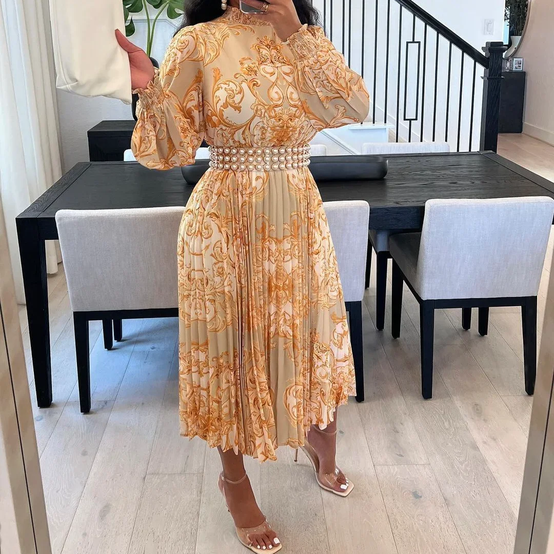 Bohemian Floral Print Pleated Dress Women Holiday Long Lantern Sleeve Elegant Dresses Summer Chiffon Dresses Maxi Vestidos
Bohemian Floral Print Pleated Dress Women Holiday Long Lantern Sleeve Elegant Dresses Summer Chiffon Dresses Maxi Vestidos
