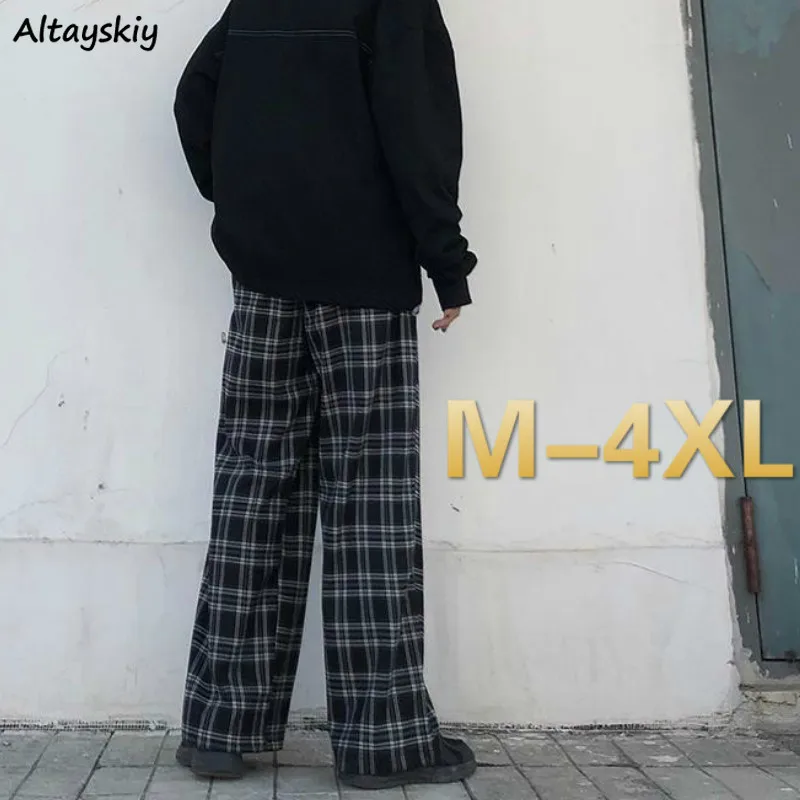 Casual Pants Women 4XL Vintage Plaid Wide Leg Classic All-match BF Black Street Wear Full Length Retro Autumn Artistic Basic New
Casual Pants Women 4XL Vintage Plaid Wide Leg Classic All-match BF Black Street Wear Full Length Retro Autumn Artistic Basic New