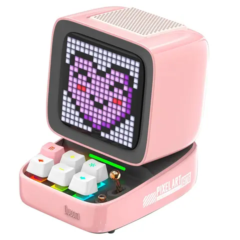 Divoom Ditoo-Pro Retro Pixel Art Bluetooth Portable Speaker Alarm Clock DIY LED Display Board, Cute Gift Home Light Decoration